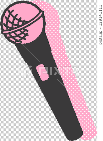 ドットのパターンの影がついたマイクのイラスト 129141111