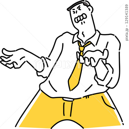 力強く悔しがるビジネスマン 力強く悔しがるビジネスマン 129141389