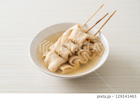 Odeng - Korean fish cake skewer in soup Odeng - Korean fish cake skewer in soup 129141463