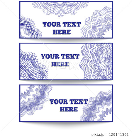 Set of labels with lace pattern. Vector illustration. 129141591
