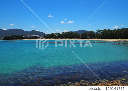 萩城内から望む美しい日本海の絶景 萩城内から望む美しい日本海の絶景 129141785