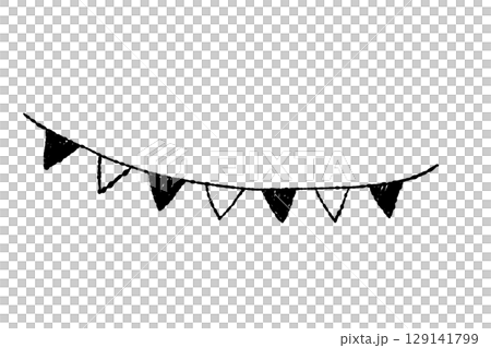 Hand drawn triangle garland illustration 129141799