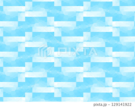 爽やかな青いモザイク背景~幾何学模様の抽象タイルデザインとグラデーション素材154 爽やかな青いモザイク背景~幾何学模様の抽象タイルデザインとグラデーション素材154 129141922