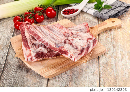 Raw pork ribs for cooking 129142298