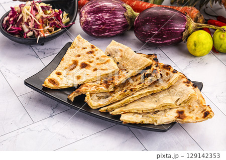 Indian stuffed potato bread Paratha Indian stuffed potato bread Paratha 129142353