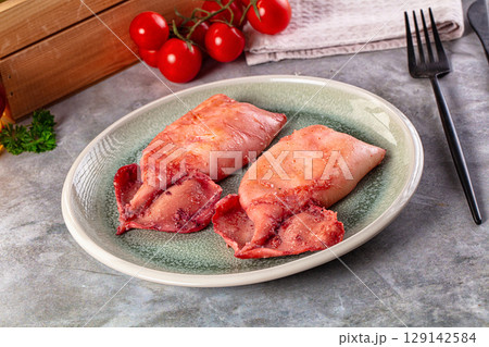 Delicous roasted calamari with protein Delicous roasted calamari with protein 129142584