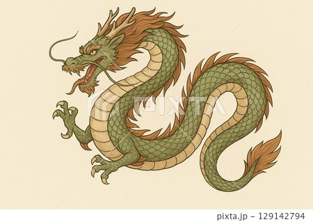 神秘的な龍の絵のイラスト素材 [129142794] - PIXTA