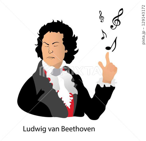 illustration of music and history, Ludwig van Beethoven, Beethoven remains one of the most admired composers in the history of Western music 129143172