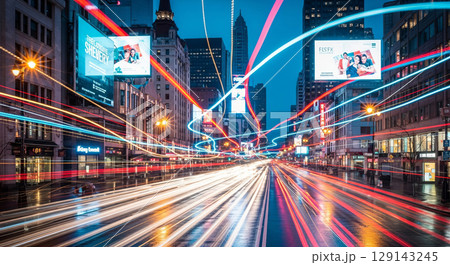 City at sunset City at sunset 129143245