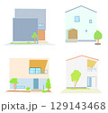 家の外観（ベタ塗り） 129143468