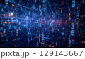 Abstract technological digital matrix dark background with glowing elements 129143667