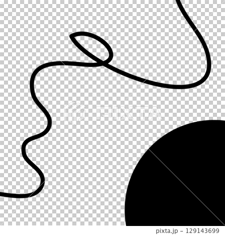 モノクロの手描きのラフなラインのある抽象的な背景 129143699