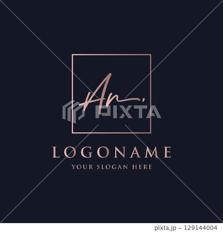 Luxury and elegant handwritten Initials Logo Design. Logo for signature , boutique , salon , beauty , photography and fashion. 129144004
