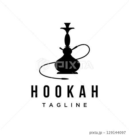 Isolated hookah, shisha or water pipe Logo design for club, bar, cafe and shop. Isolated hookah, shisha or water pipe Logo design for club, bar, cafe and shop. 129144097