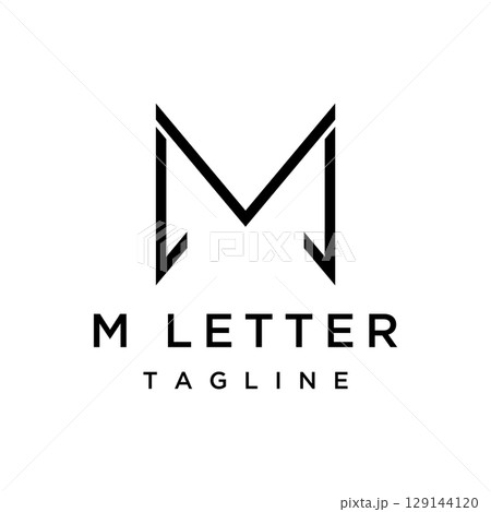 Logo design for the initial letter M monogram or geometry that is unique, modern, luxurious and elegant. Logo for business, brand, business card and company. 129144120