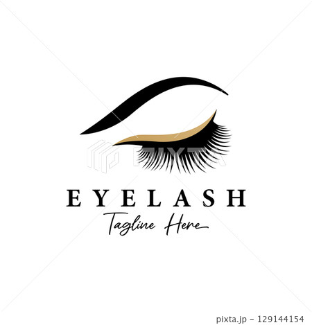 Beautiful and luxurious and modern women's eyelashes and eyebrows Logo Design. Logo for business, beauty salon, makeup, eyelash shop. Beautiful and luxurious and modern women's eyelashes and eyebrows Logo Design. Logo for business, beauty salon, makeup, eyelash shop. 129144154
