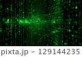 Abstract modern digital black technological background with glowing green elements 129144235