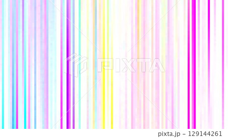 カラフルな細いストライプのパステルカラーのライン背景ボーダーグラフィック素材 129144261