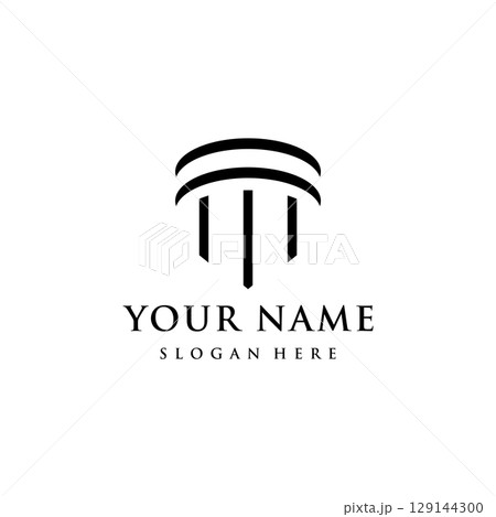 Pillar Logo Design for lawyers with a luxurious and modern building column concept. 129144300