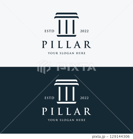 Pillar Logo Design for lawyers with a luxurious and modern building column concept. 129144306