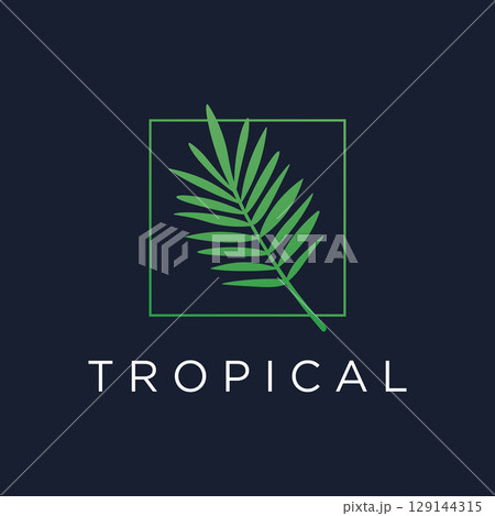 Premium and luxury palm leaf summer tropical therapy botanical logo template design. 129144315
