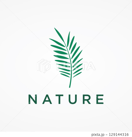 Premium and luxury palm leaf summer tropical therapy botanical logo template design. 129144316
