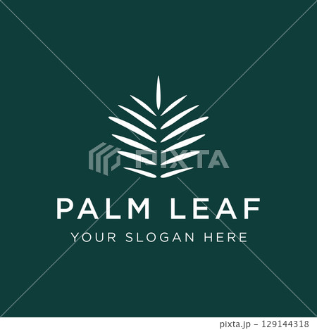 Premium and luxury palm leaf summer tropical therapy botanical logo template design. 129144318