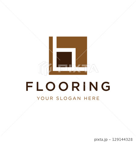 Premium classic parquet wood tile or ceramic tile logo template design. Premium classic parquet wood tile or ceramic tile logo template design. 129144328