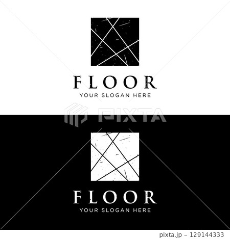 Premium classic parquet wood tile or ceramic tile logo template design. Premium classic parquet wood tile or ceramic tile logo template design. 129144333