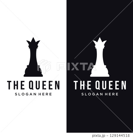 Retro vintage chess club logo template design.Logo for tournament, badge, sport. 129144518