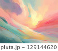 パステルカラーの絵の具と金色のラメが輝く幻想的な抽象画の背景2 129144620
