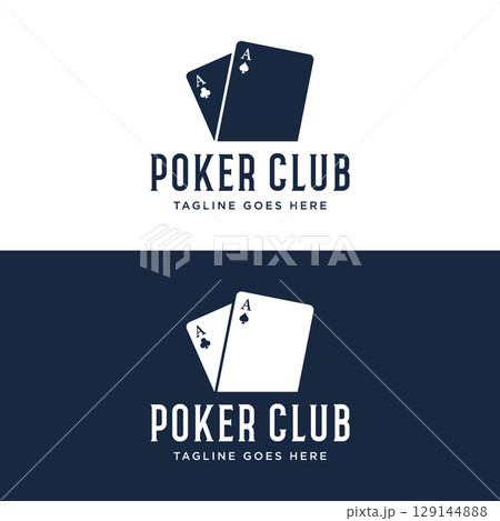 Premium ace poker card template logo element. Logo for gambling games, casinos, tournaments and clubs. 129144888