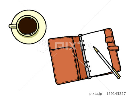 手帳とコーヒー 手帳とコーヒー 129145227