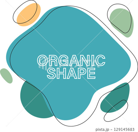 organic shape with fluid line curve badge collection, flat vector pastel design for branding or advertisement 129145683