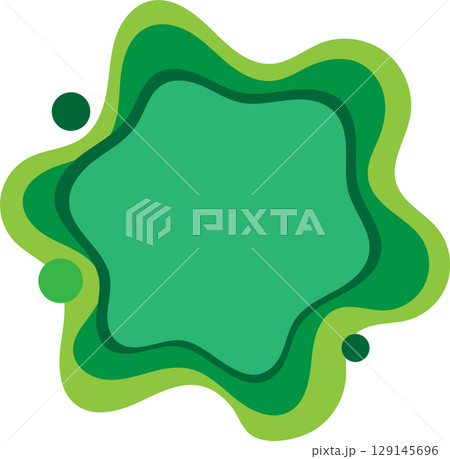 Abstract organic shape badge , flat vector design with shadow for branding or advertisement 129145696