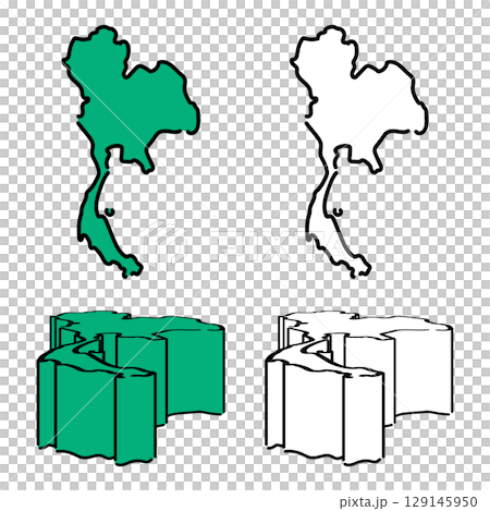 Handwritten Kingdom of Thailand Vector Material Set 01 129145950