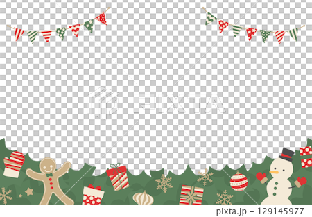 Christmas frame vector illustration upper and lower 129145977