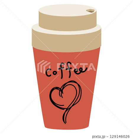 テイクアウトコーヒーのイラスト テイクアウトコーヒーのイラスト 129146026