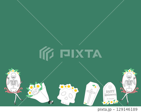 Cute Halloween Border Background	 129146189