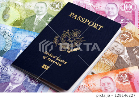 American Passport on Tongan Paanga American Passport on Tongan Paanga 129146227