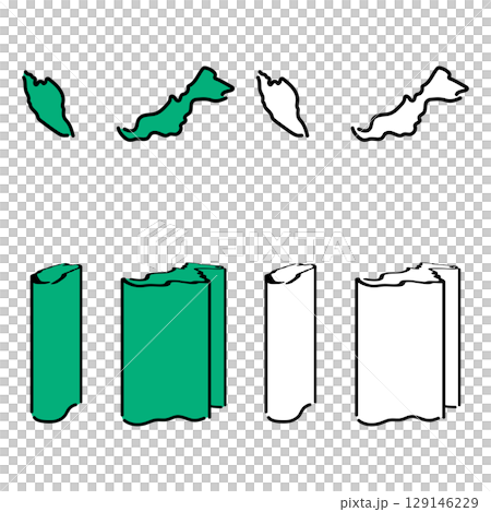 手書き_マレーシア_ベクター素材_セット_01 129146229