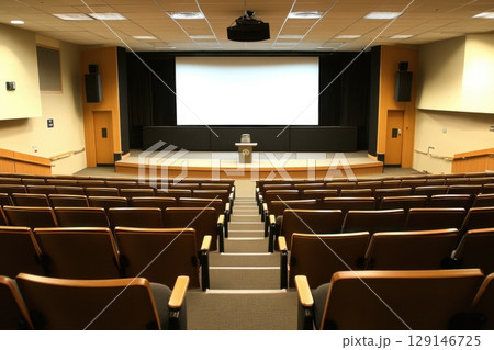 empty blank screen of empty room in a public 129146725