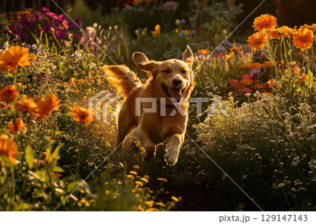 dog on the field 129147143