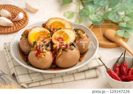 半熟卵 半熟玉子 半熟タマゴ 129147226