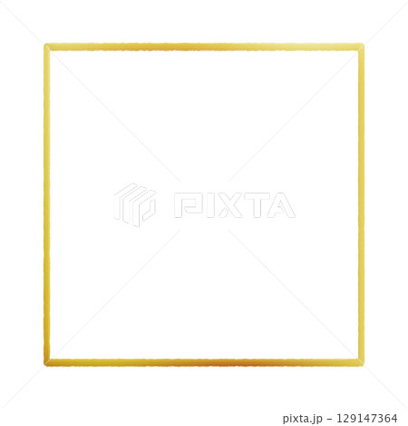 透明背景の正方形ゴールドフレーム 透明背景の正方形ゴールドフレーム 129147364