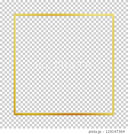 透明背景の正方形ゴールドフレーム 透明背景の正方形ゴールドフレーム 129147364