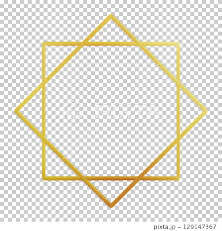 Gold overlapping square star shape frame on transparent background Gold overlapping square star shape frame on transparent background 129147367