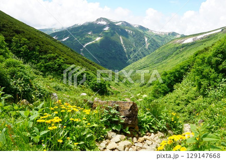 黒部源流より祖父岳を望む 129147668