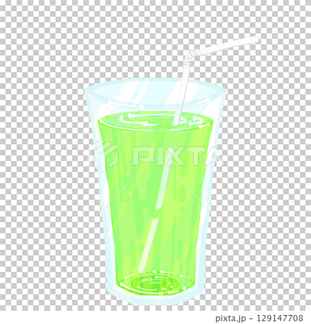 Melon juice with a straw Melon juice with a straw 129147708