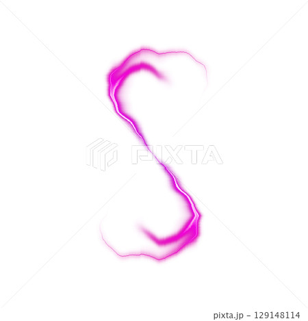 透明背景のピンクのS字型エネルギー光線 透明背景のピンクのS字型エネルギー光線 129148114